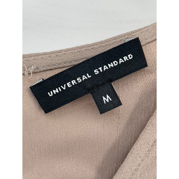 UNIVERSAL STANDARD Women's Beige V-Neck Casual Short Sleeve Jumpsuit SZ M - Picture 10 of 10